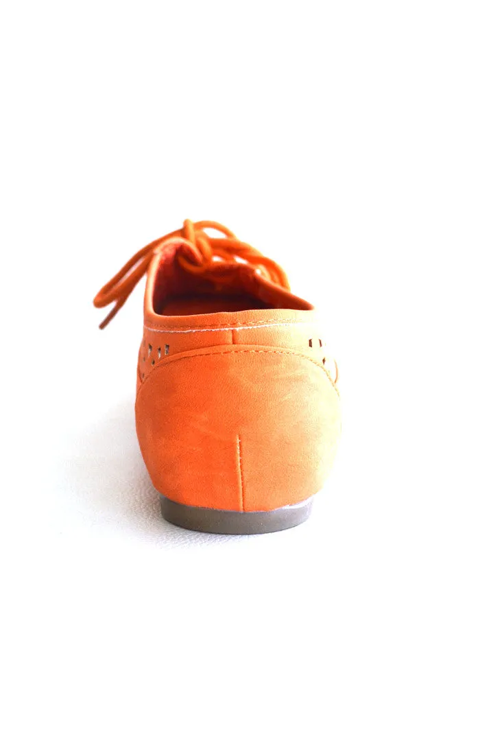Laser Cut Oxfords- Orange